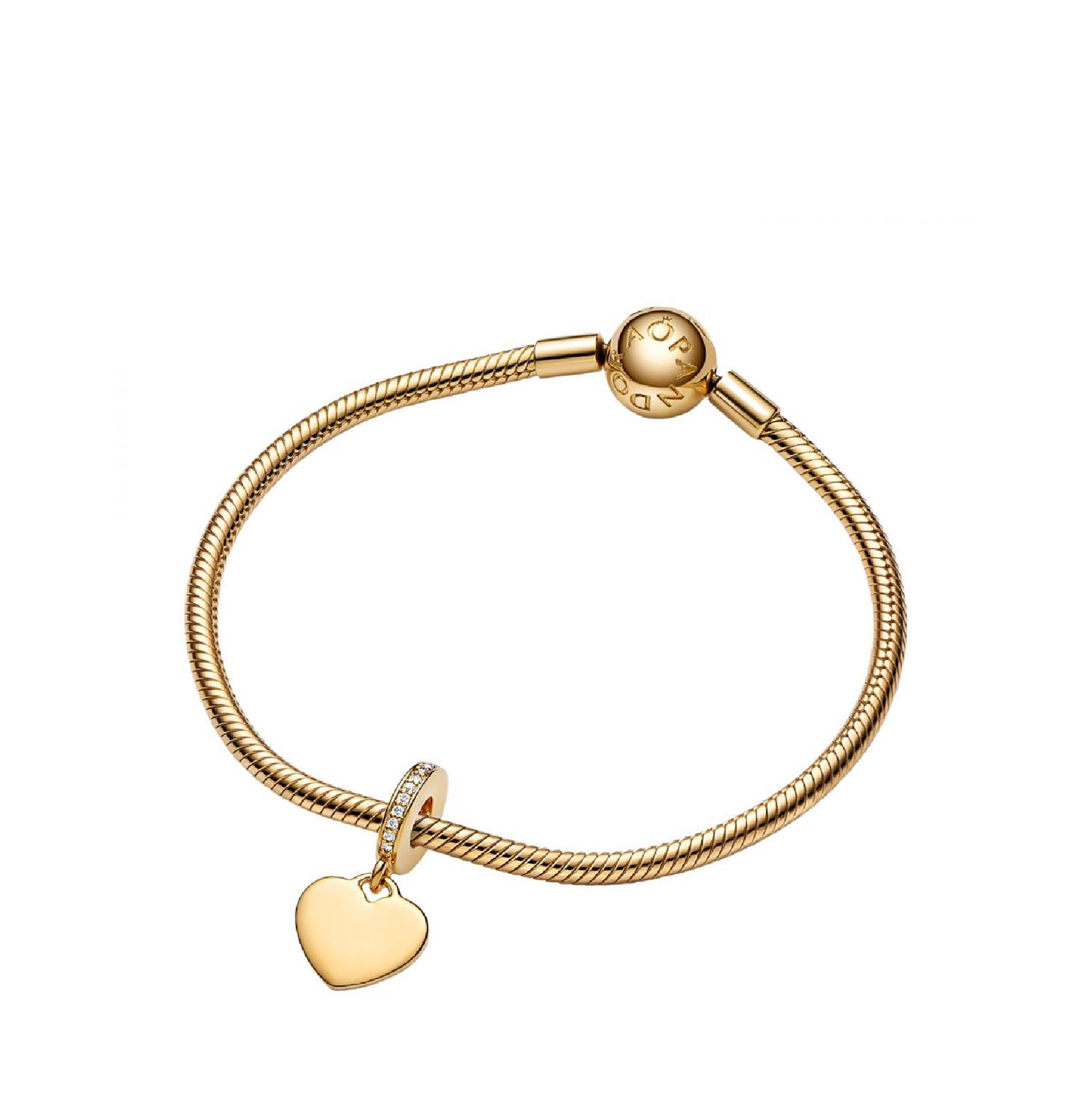 Charm cuore pendente Pandora placcato in oro 14k da donna P.768761C01