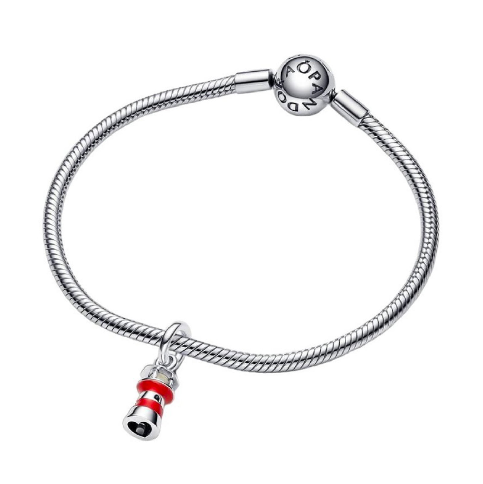 Charm con pendente Pandora in argento 925 e smalto rosso P.792714C01