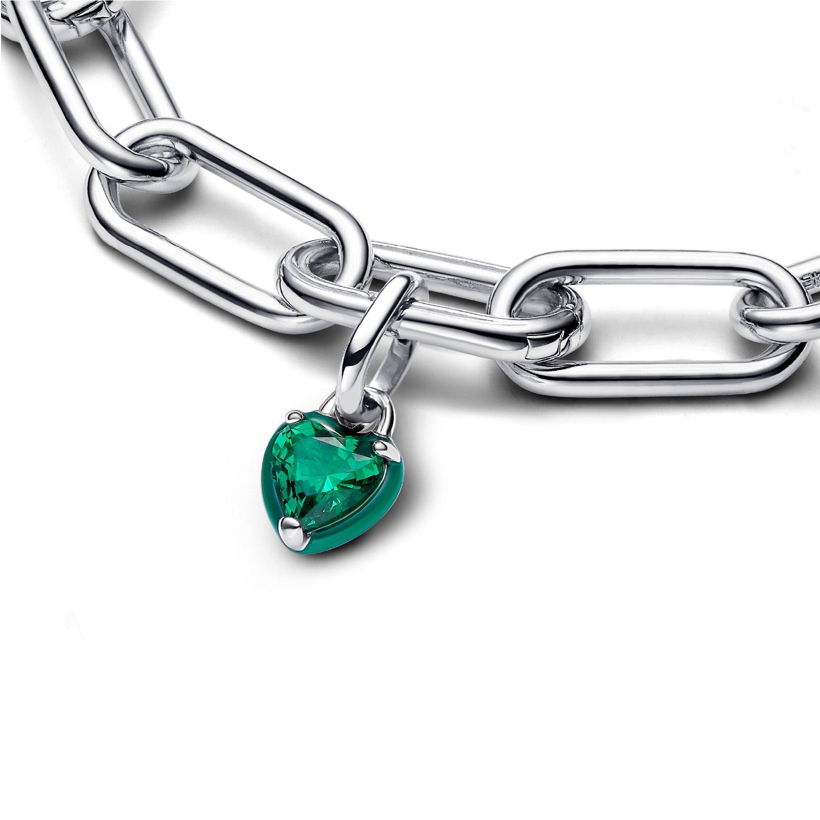 Mini Charm pendente Pandora in argento 925 e cristallo verde P.793042C03