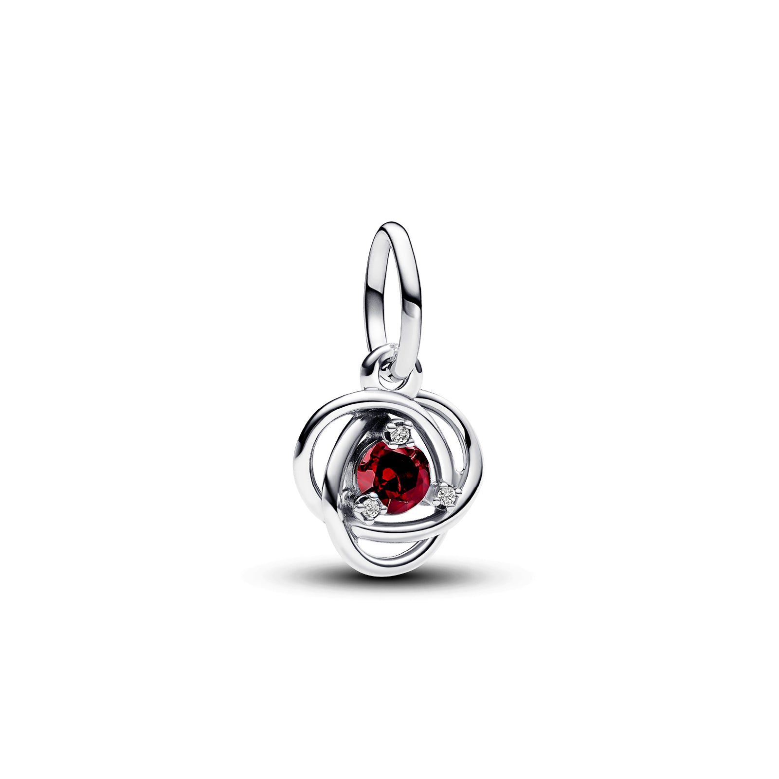 Mini Charm pendente Pandora in argento 925 e cristallo rosso P.793125C01