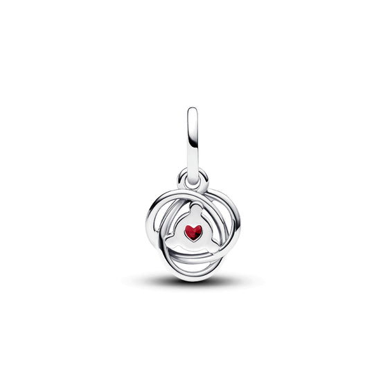 Mini Charm pendente Pandora in argento 925 e cristallo rosso P.793125C01