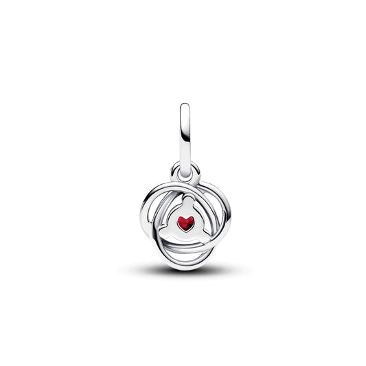 Mini Charm pendente Pandora in argento 925 e cristallo rosso P.793125C01