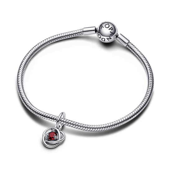 Mini Charm pendente Pandora in argento 925 e cristallo rosso P.793125C01