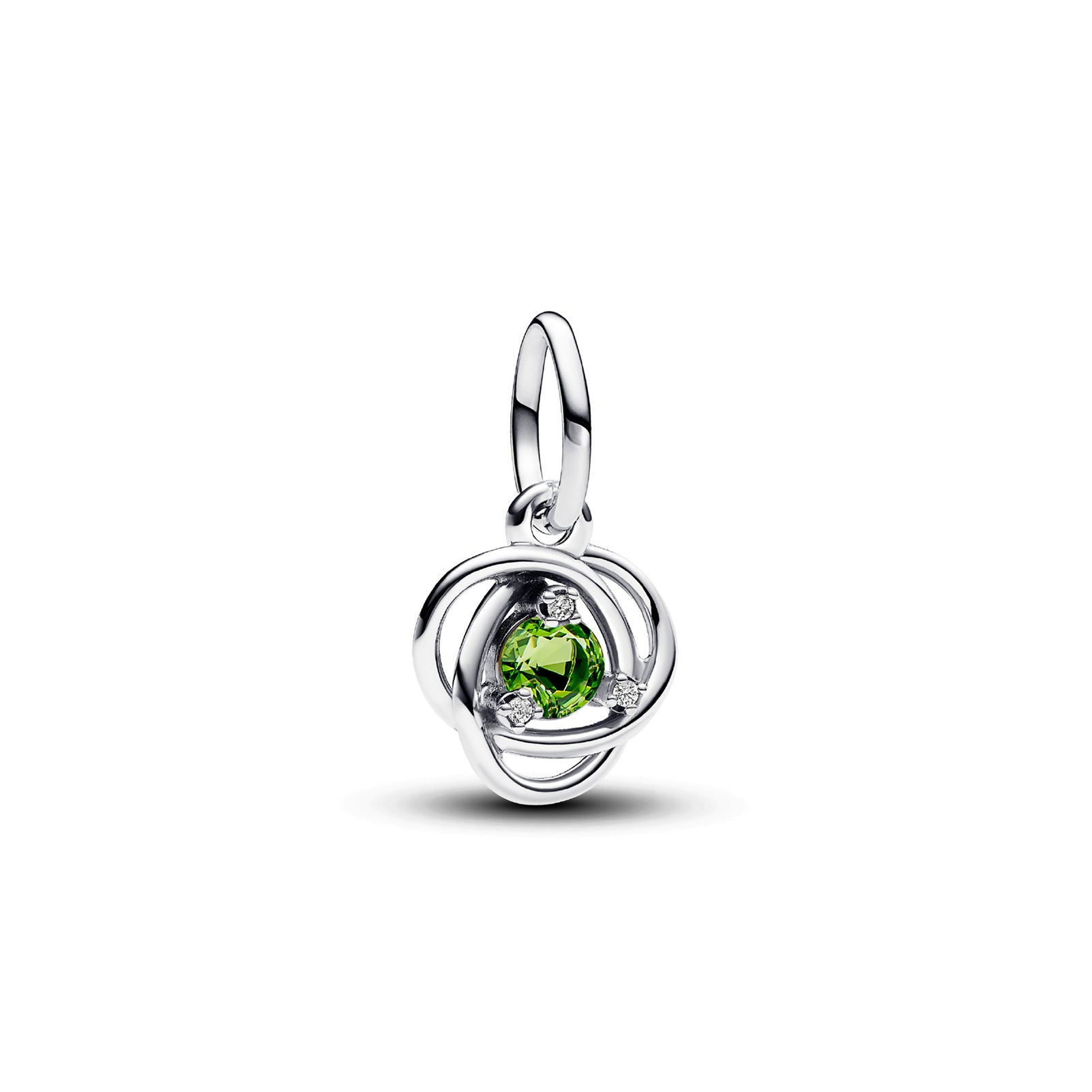 Mini Charm pendente Pandora in argento 925 e cristallo verde P.793125C08