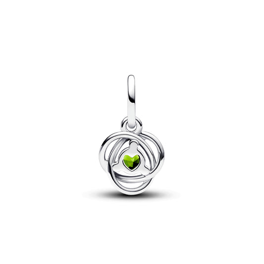 Mini Charm pendente Pandora in argento 925 e cristallo verde P.793125C08