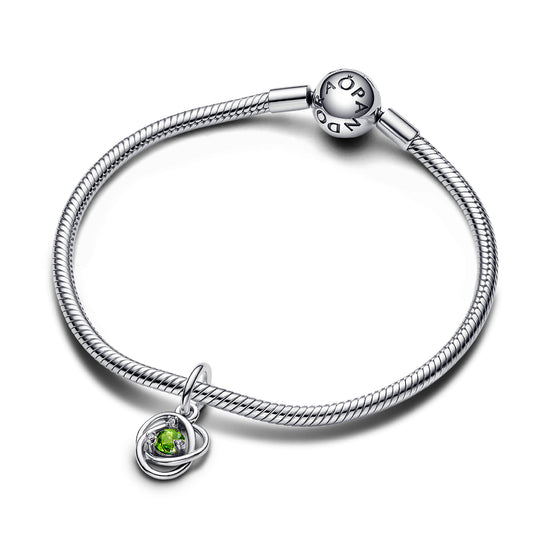 Mini Charm pendente Pandora in argento 925 e cristallo verde P.793125C08