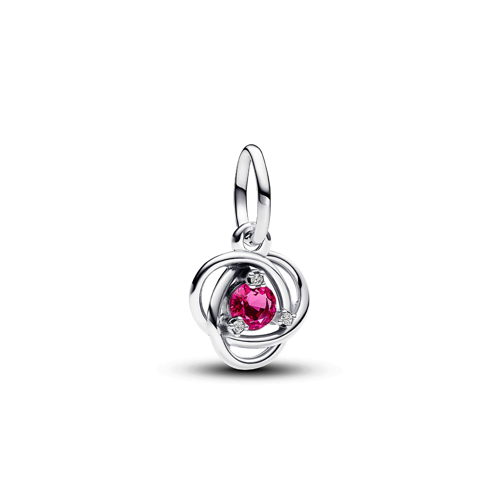 Mini Charm pendente Pandora in argento 925 e cristallo rosa P.793125C10