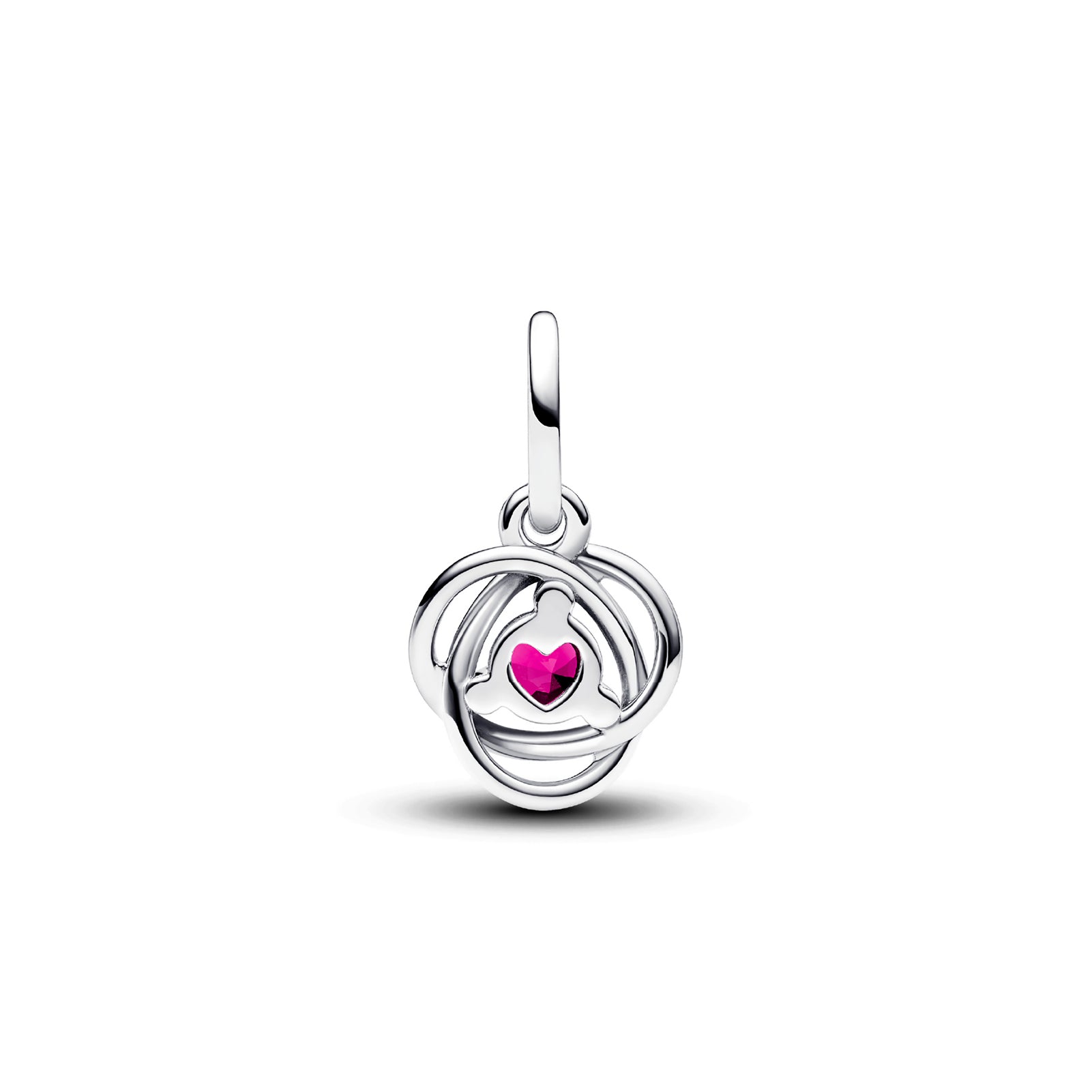 Mini Charm pendente Pandora in argento 925 e cristallo rosa P.793125C10