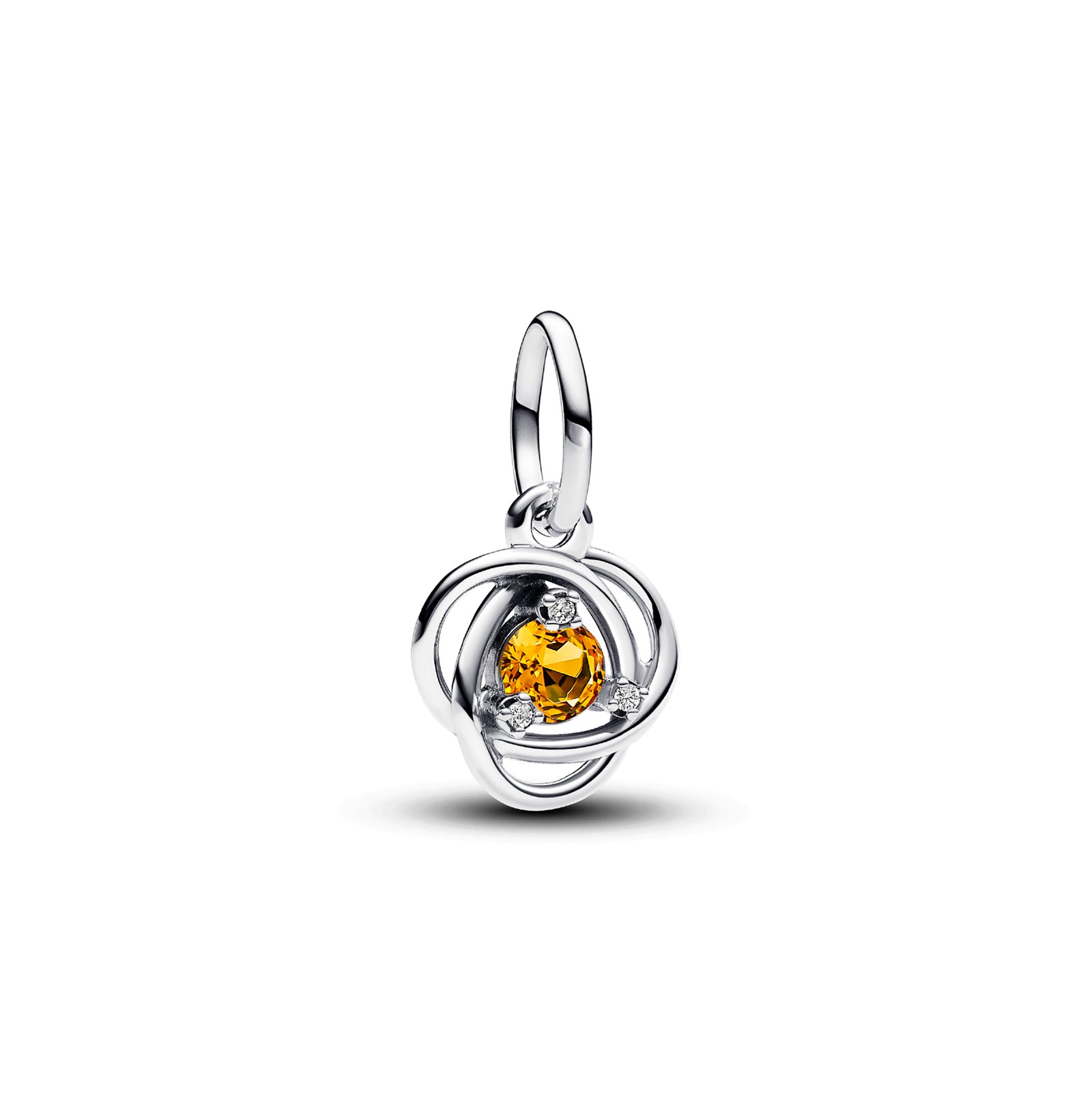 Mini Charm pendente Pandora in argento 925 e cristallo arancione P.793125C11