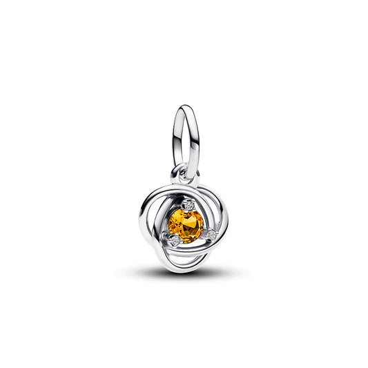 Mini Charm pendente Pandora in argento 925 e cristallo arancione P.793125C11