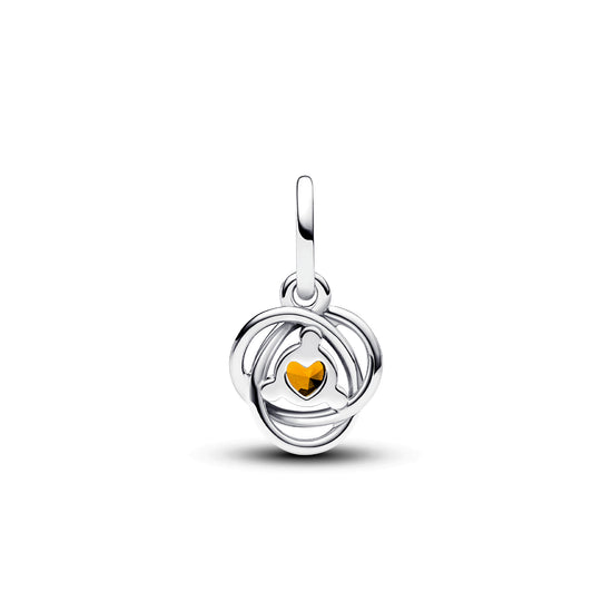 Mini Charm pendente Pandora in argento 925 e cristallo arancione P.793125C11