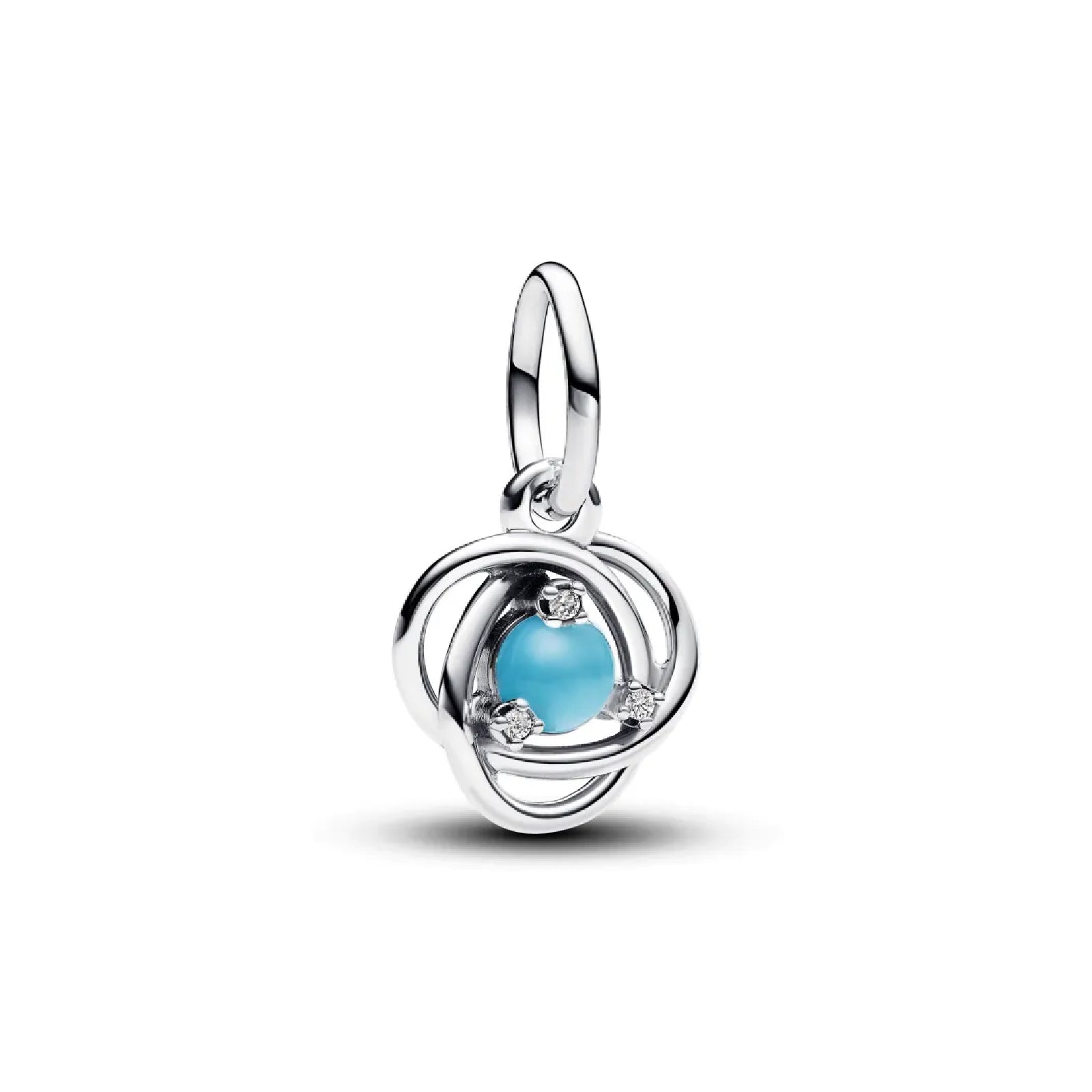 Charm pendente Pandora in argento 925 e cristallo turchese P.793125C12