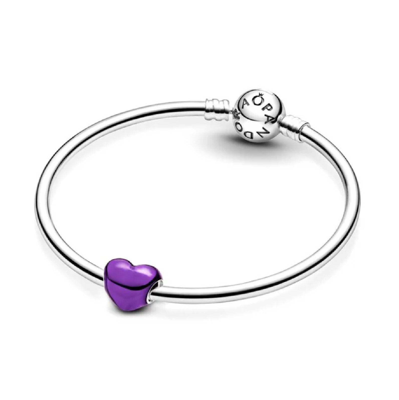 Charm cuore Pandora in argento 925 e smalto viola da donna P.793337C01