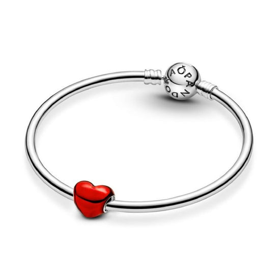 Charm cuore Pandora in argento 925 e smalto rosso da donna P.793337C02