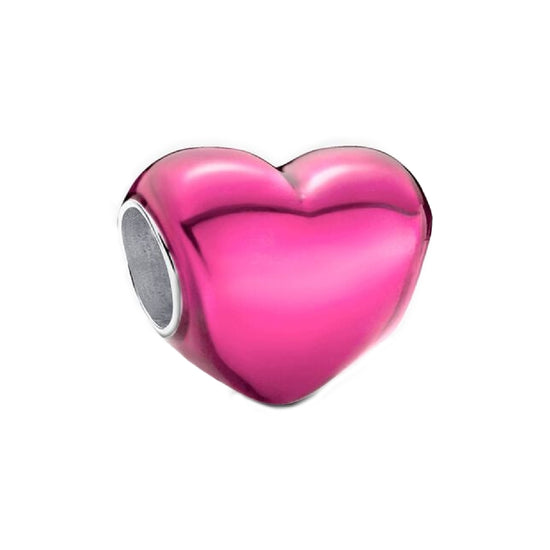 Charm cuore Pandora in argento 925 e smalto rosa da donna P.793337C03