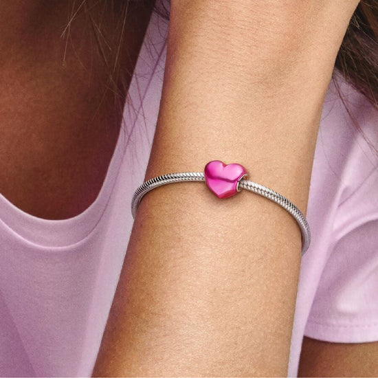 Charm cuore Pandora in argento 925 e smalto rosa da donna P.793337C03