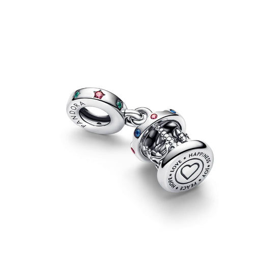 Charm Pandora in argento giostra di natale con smalto MISURA UNICA