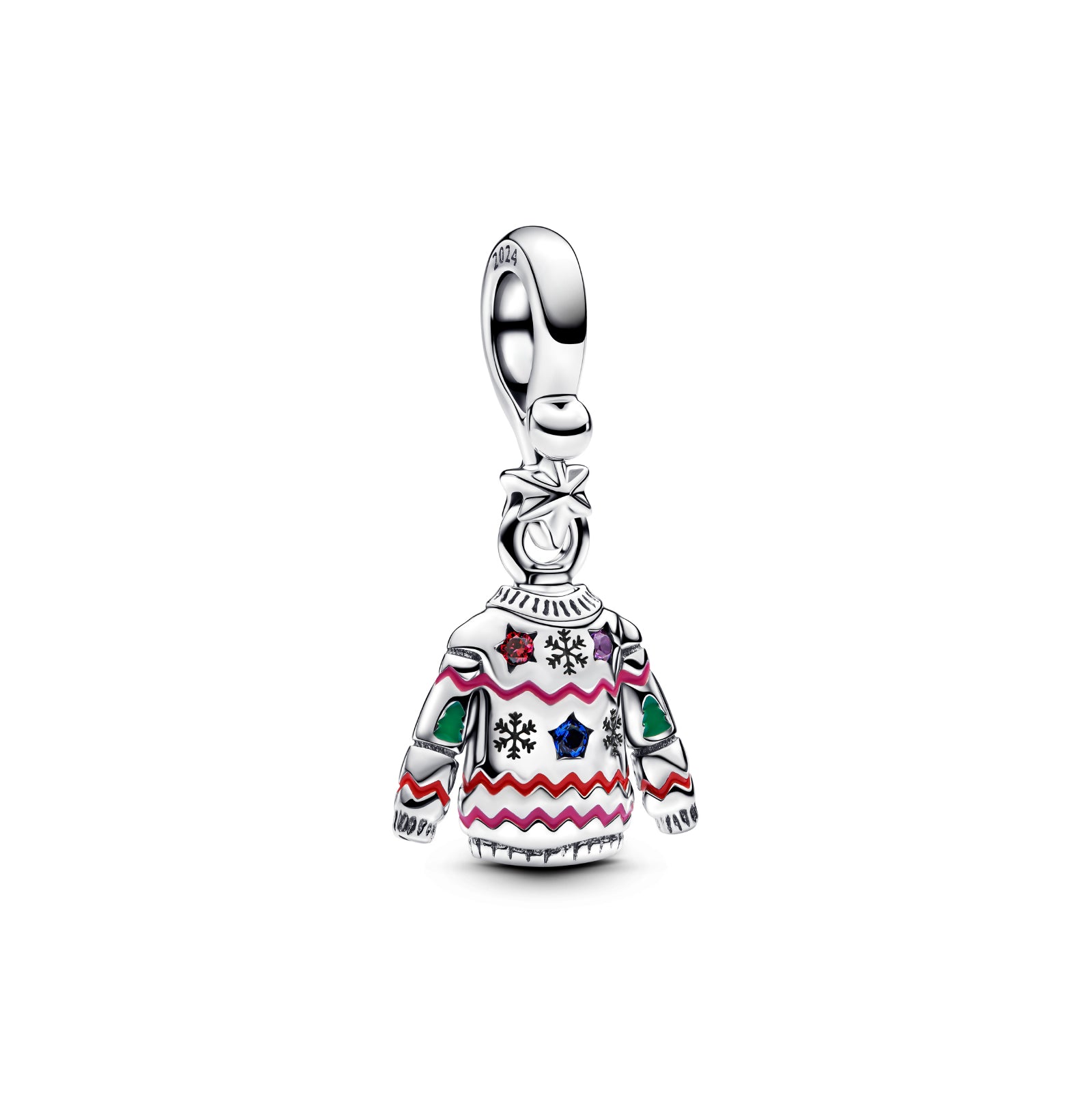 Charm Pandora in argento maglione smaltato natalizio MISURA UNICA