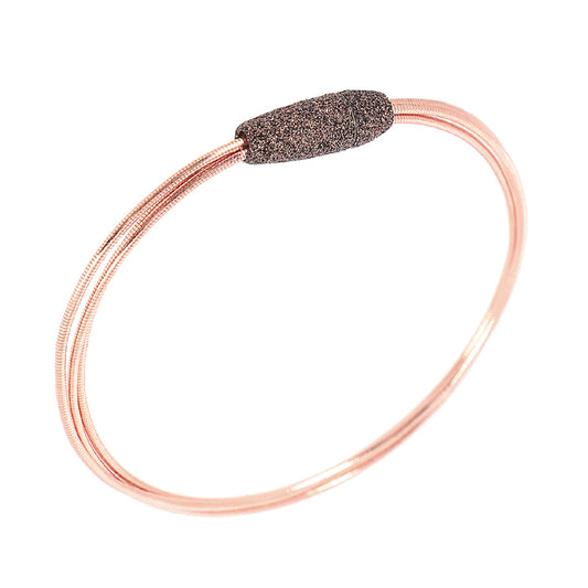 Bracciale Pesavento DNA in argento rosé lucido e polvere bronzo 17 cm