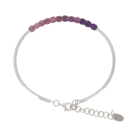 Bracciale rigido Pesavento in argento 925 rosa e viola REGOLABILE