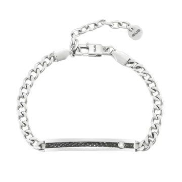 Bracciale Paciotti 4US in acciaio con zirconi bianchi da uomo Regolabile 18-22 cm