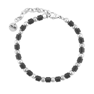 Bracciale Paciotti 4US in acciaio con pvd nero da uomo Regolabile 18-22 cm