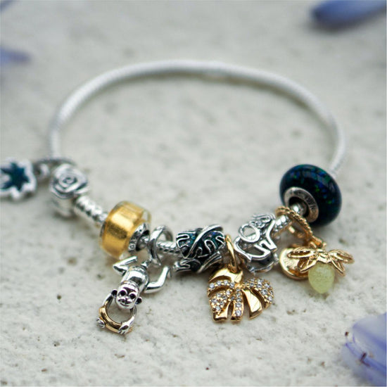 Charm Mini Vetro di Murano Foglia d'Oro PANDORA