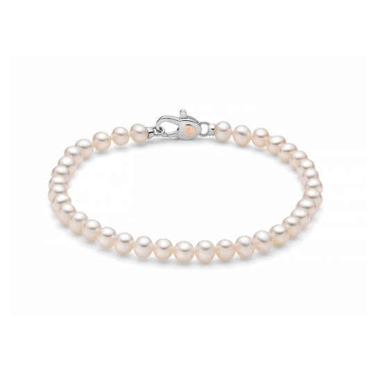 Bracciale donna Miluna Perle Con Chiusura perle 4,5/5, argento e cuore oro