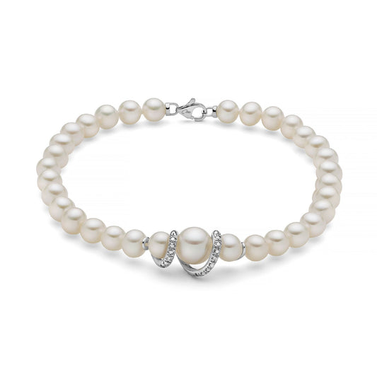 Bracciale donna Miluna Perle Boule e Fantasia oro bianco, perle e diamanti 0,008ct PBR3454-1