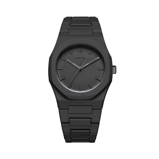 Orologio solo tempo D1 Milano Nebula uomo in policarbonato nero cassa 37mm