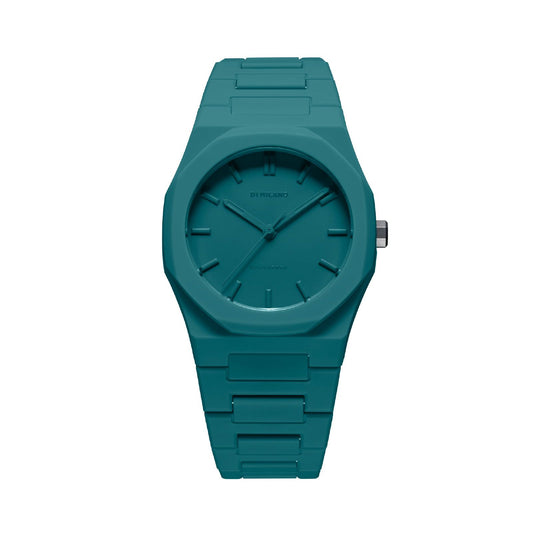 Orologio solo tempo D1 Milano Teal uomo in policarbonato verde cassa 37mm