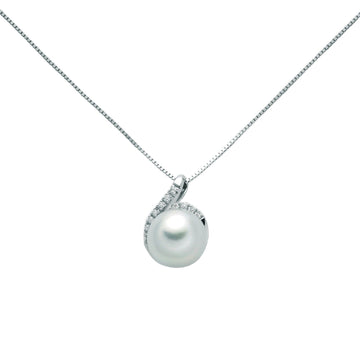 Collana donna Nimei Parure oro bianco perla 10/11mm e 11 diamanti 0,082ct PCL5715A-1