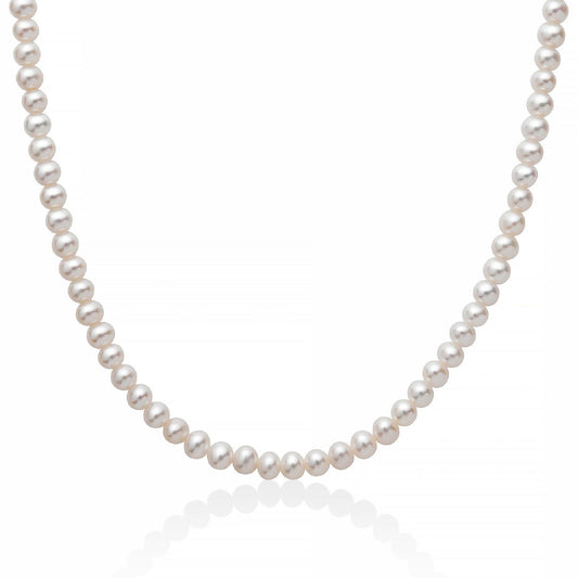 Collana donna Miluna Perle Con Chiusura perle 4,5/5, argento e cuore oro