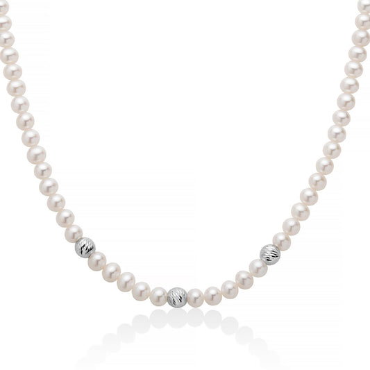 Collana donna Miluna Perle 375 perle 5/5,5 e oro bianco 9kt