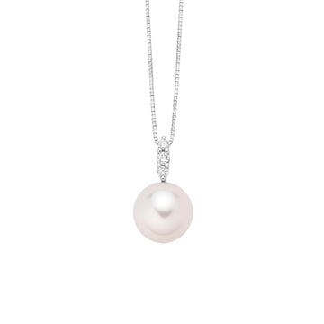 Collana donna Nimei in oro bianco perla Akoya 8-8,5mm e diamante 0,055ct PCL6551-1