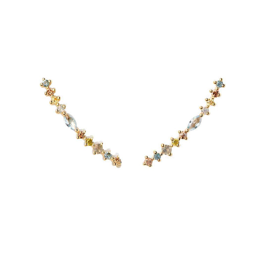 Orecchini lobo PDPAOLA argento 925 dorato con zirconi colorati PD.AR01C79U