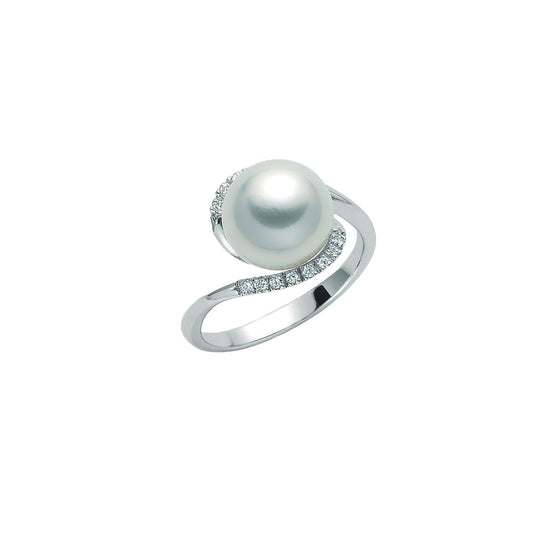 Anello donna Nimei South Sea oro bianco perla 10/11mm 16 diamanti 0,1264ct PLI1623A-1