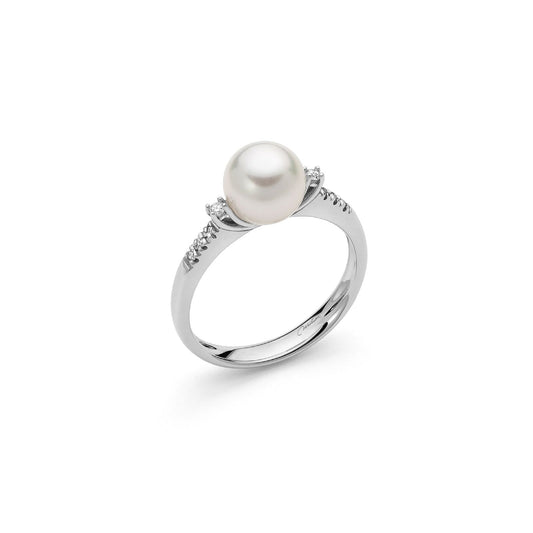 Anello donna Miluna Con Perle oro bianco perla 7,5/8 8 diamanti 0,06ct PLI1633-1