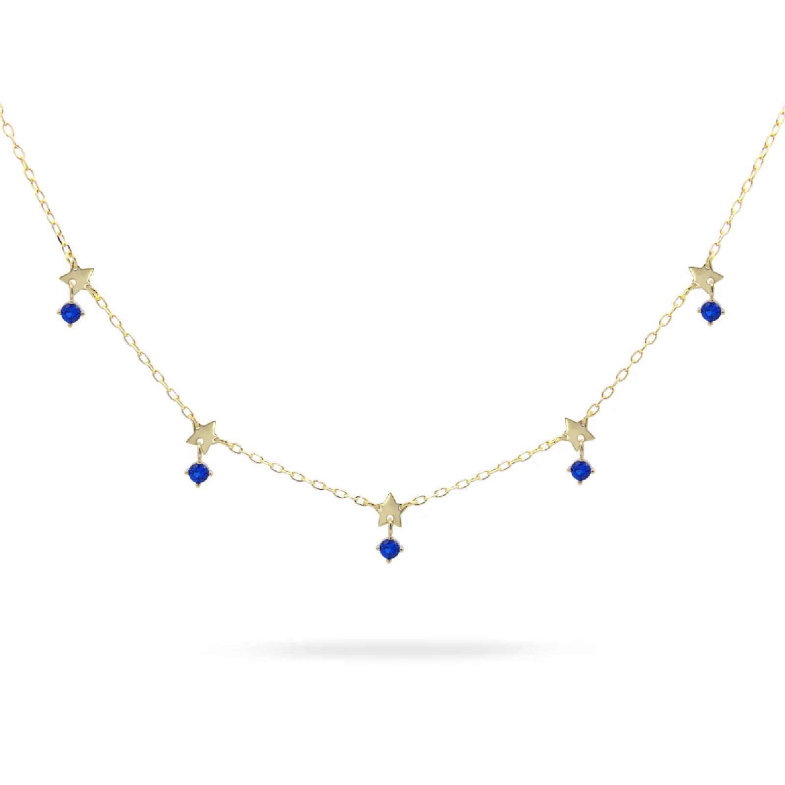 Collana Rue Des Mille in argento 925 con stelle e zirconi blu R.GRZ0245STEAU