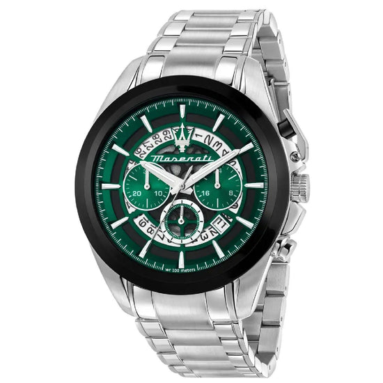 Orologio Crono uomo Maserati Traguardo in acciaio quadrante verde 45mm R8873612060-1