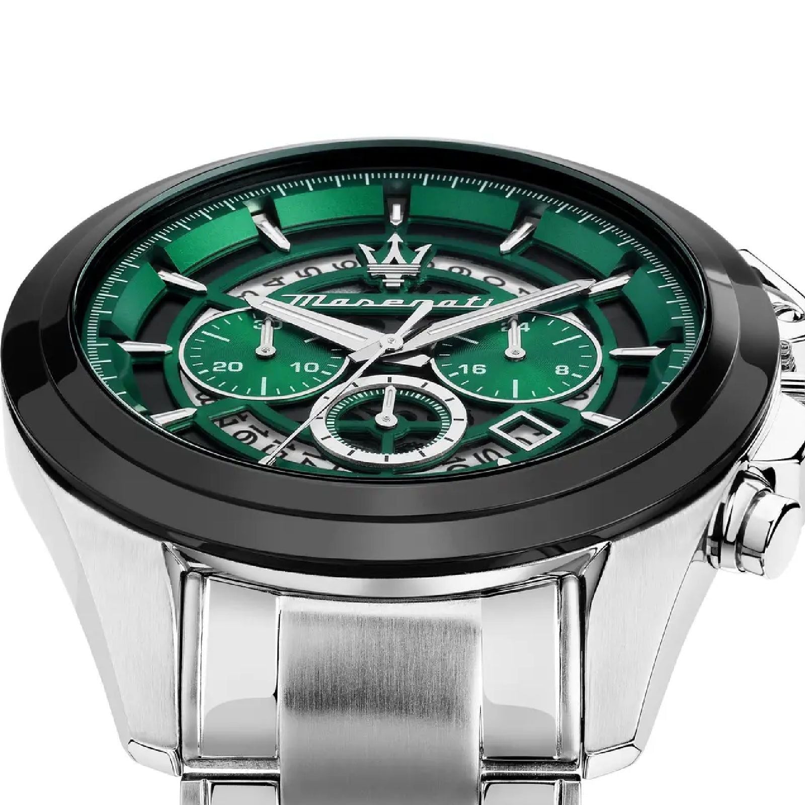 Orologio Crono uomo Maserati Traguardo in acciaio quadrante verde 45mm R8873612060-2