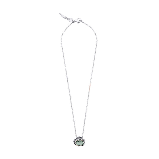 Collana pendente Giovanni Raspini in argento 925 e quarzo verde 45 cm