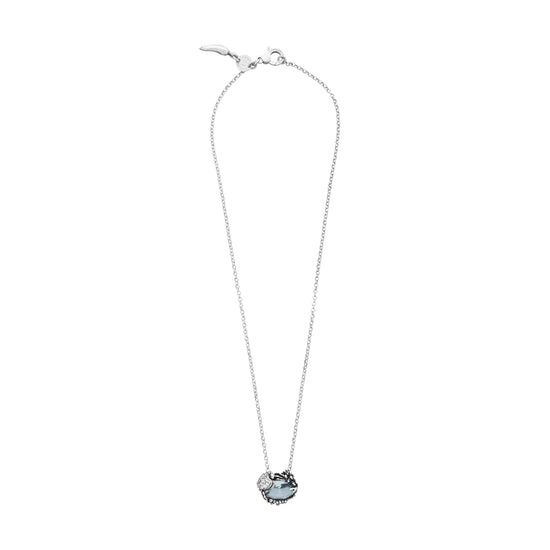 Collana pendente Giovanni Raspini argento 925 e quarzo azzurro 45 cm