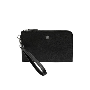 Pochette Giovanni Raspini in pelle nera martellata con laccio MISURA UNICA