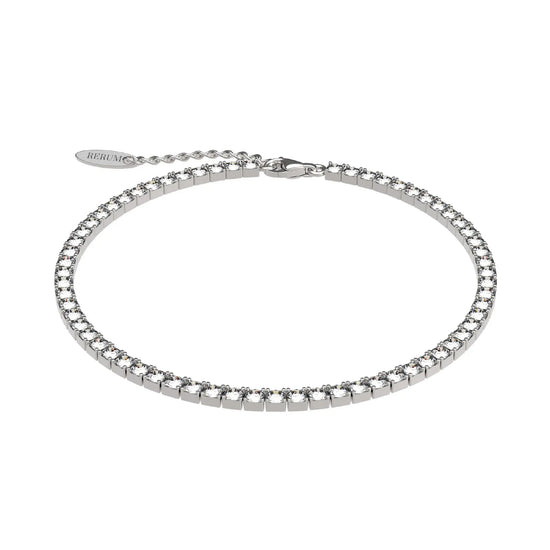 Bracciale Tennis Rerum in argento rodio zirconi bianchi Regolabile 16,5-19,5 cm