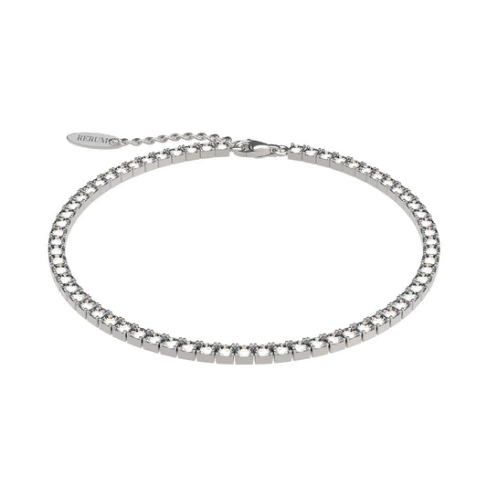 Bracciale Tennis Rerum in argento rodio zirconi bianchi Regolabile 16,5-19,5 cm