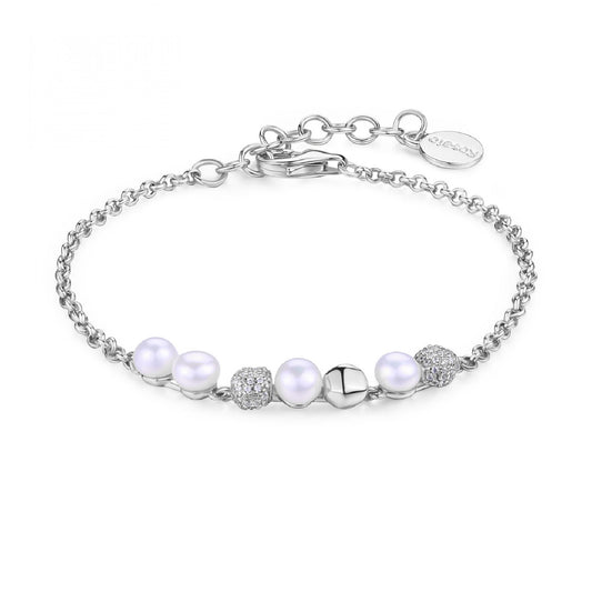 Bracciale Rosato in argento 925 con zirconi e perle da donna RO.RZAZ013