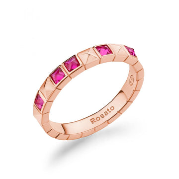 Anello Rosato Cubica da donna