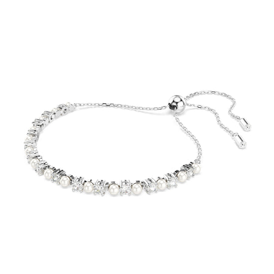 BRACCIALE SWAROVSKI PLACCATO IN RODIO CON PERLE E ZIRCONI S.5689633