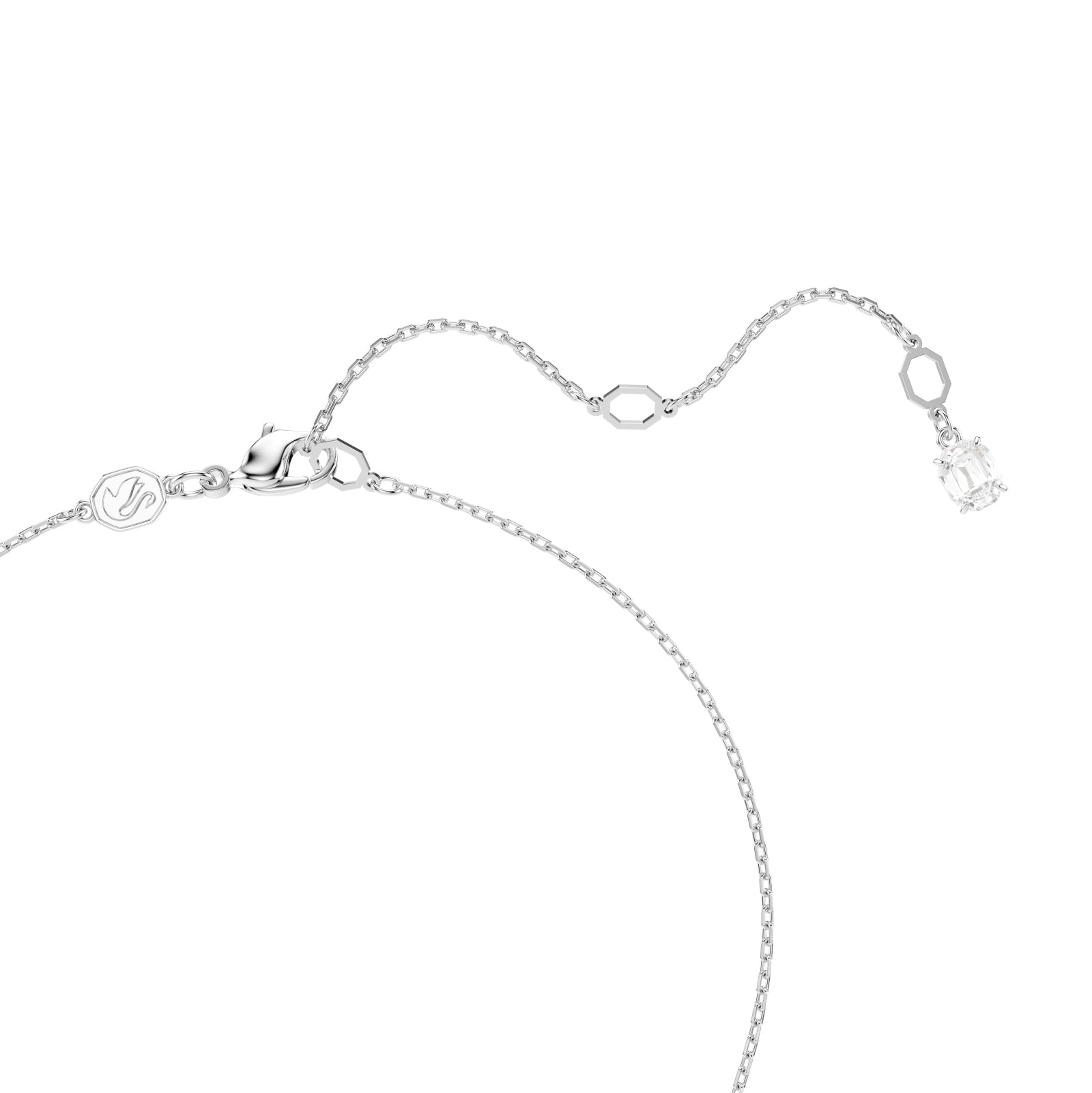 Collana con pendente Swarovski placcata in rodio con zirconi Regolabile 39-45 cm